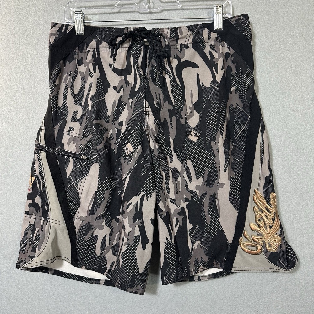Vtg Y2K‎ O'Neill Board Shorts Size 32 Embroidered Surf Beach Swim